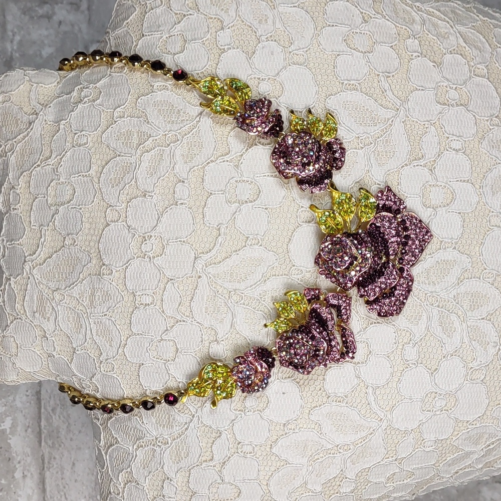 Off Park Collection Multi Color Crystal Floral Statement Necklace